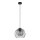 Suspension métal verre Ø 26 cm noir gris E27