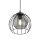 Suspension métal verre Ø 26 cm noir gris E27