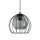 Suspension métal verre Ø 26 cm noir gris E27