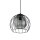 Suspension métal verre Ø 26 cm noir gris E27