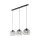 Lampe à suspendre métal verre 3 flammes noir gris E27