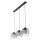 Lampe à suspendre métal verre 3 flammes noir gris E27