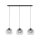 Lampe à suspendre métal verre 3 flammes noir gris E27