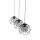 Lampe à suspendre métal verre 3 flammes noir gris E27