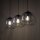 Lampe à suspendre métal verre 3 flammes noir gris E27