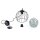 Lampe à suspendre métal verre 3 flammes noir gris E27