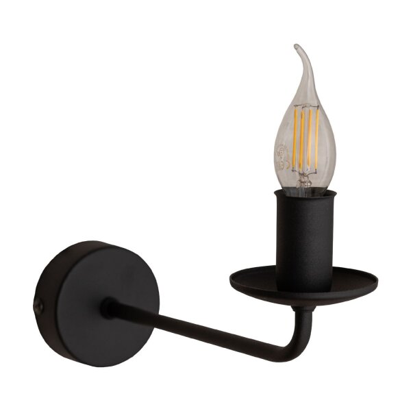 Applique Rustique Métal Noir pour E27 décoratif