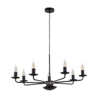 Lustre Rustique Métal Noir 7 flammes E27