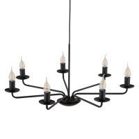 Lustre Rustique Métal Noir 7 flammes E27