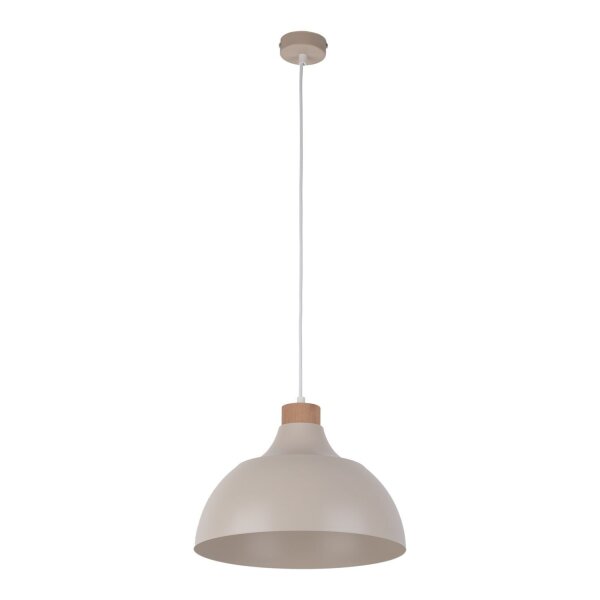 Lampe à suspendre métal bois Ø 34 cm Retro Beige E27