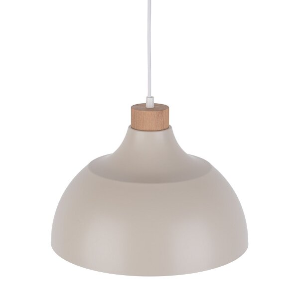 Lampe à suspendre métal bois Ø 34 cm Retro Beige E27