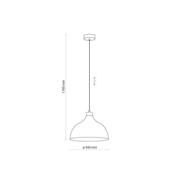 Suspension Métal Vert Rétro Ø 34 cm réglable E27