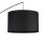 Luminaire arqué noir métal tissu 245 cm de haut XXL E27