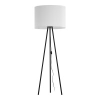 Lampadaire métal tissu 165 cm trépied noir...