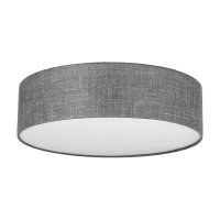 Plafonnier Gris rond plat &Oslash; 60 cm Abat-jour en...