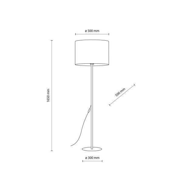 Lampadaire Gris Noir 159 cm petit E27 Moderne
