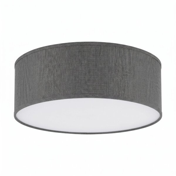 Plafonnier rond Gris Tissu Ø 45 cm Salon