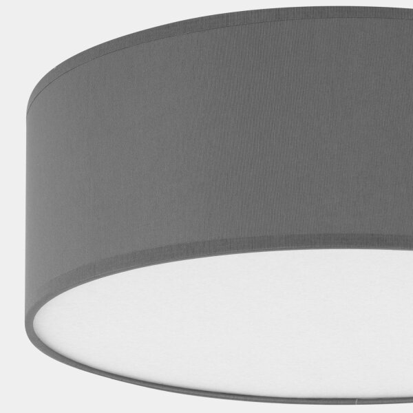 Plafonnier rond Gris Tissu Ø 45 cm Salon