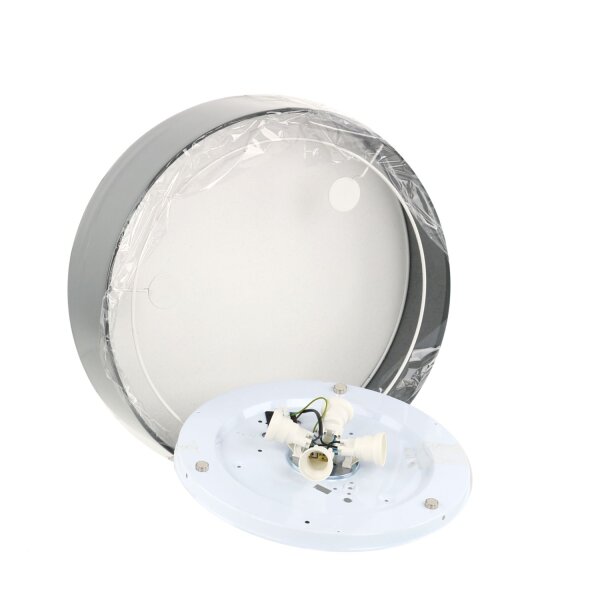 Plafonnier rond Gris Tissu Ø 45 cm Salon