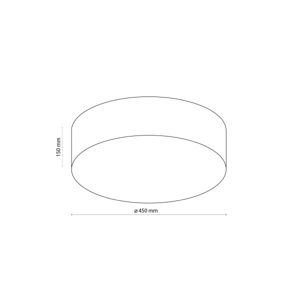 Plafonnier rond Ø 45 cm Noir tissu anti-éblouissant