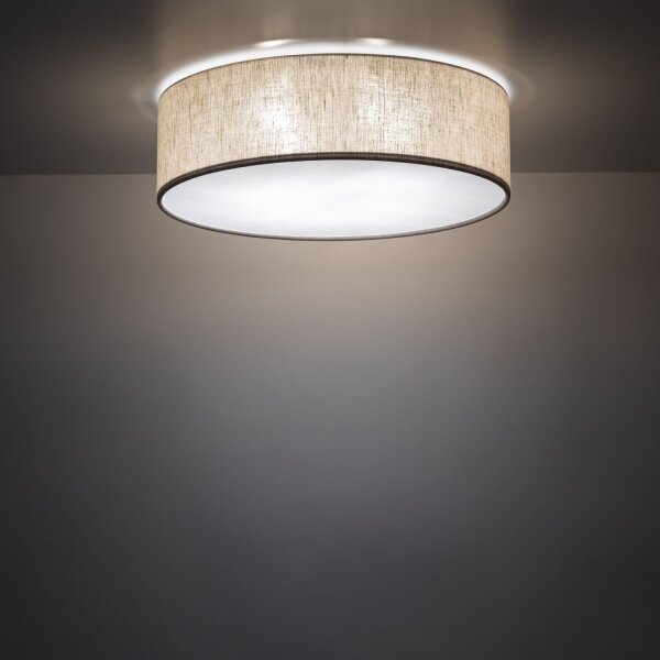 Plafonnier salon rond tissu abat-jour Ø 45 cm