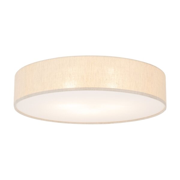 Deckenleuchte Stoffschirm rund Ø 60 cm flach Grau-Beige