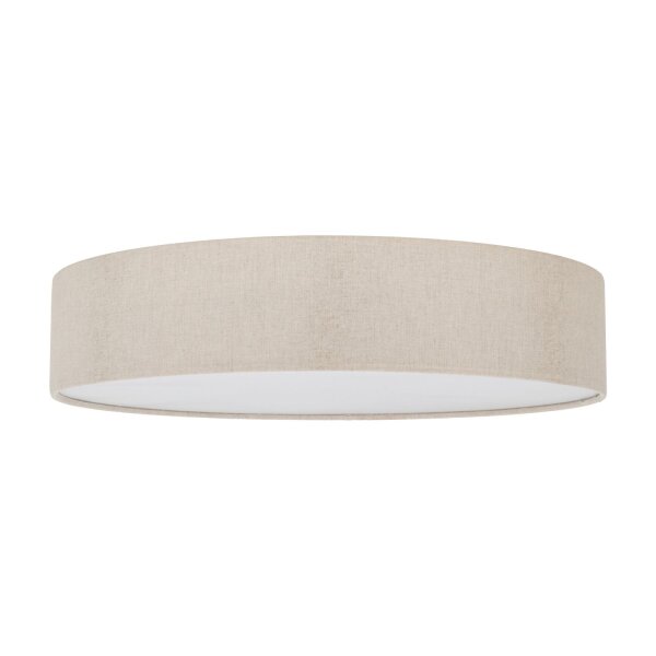 Deckenleuchte Stoffschirm rund Ø 60 cm flach Grau-Beige