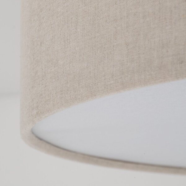 Deckenleuchte Stoffschirm rund Ø 60 cm flach Grau-Beige
