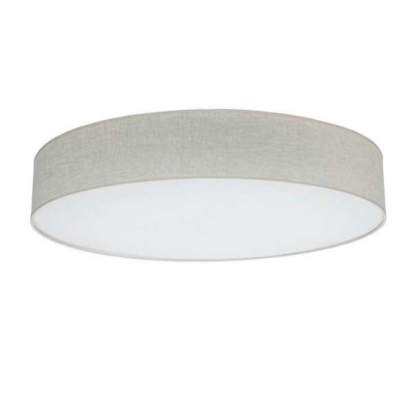 Grand plafonnier Tissu Lin Ø 78 cm rond Gris-Beige