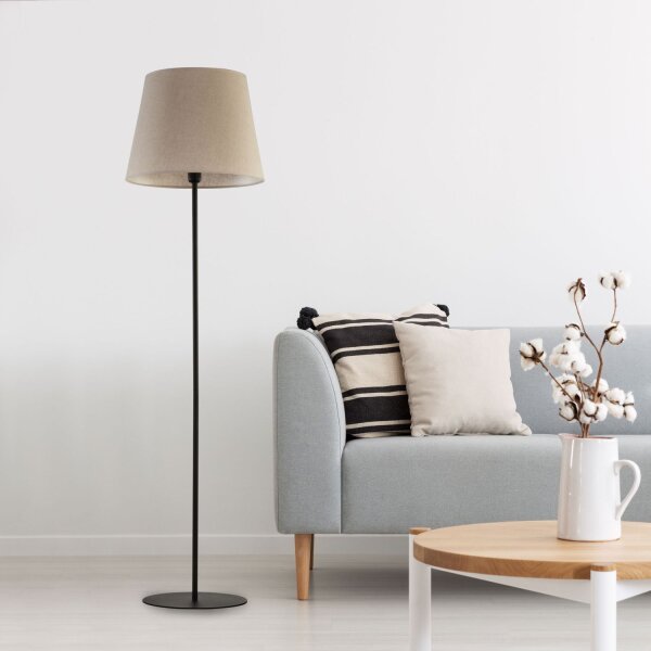 Lampadaire Tissu Métal 151 cm petit Moderne confortable E27