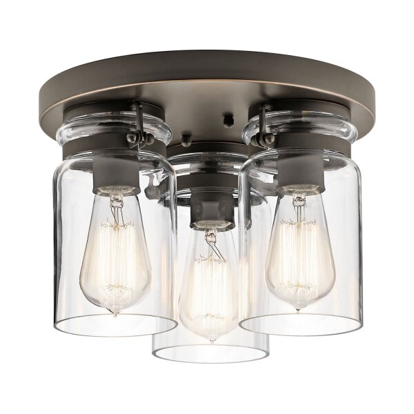 Plafonnier rond salon Ø28cm design industriel