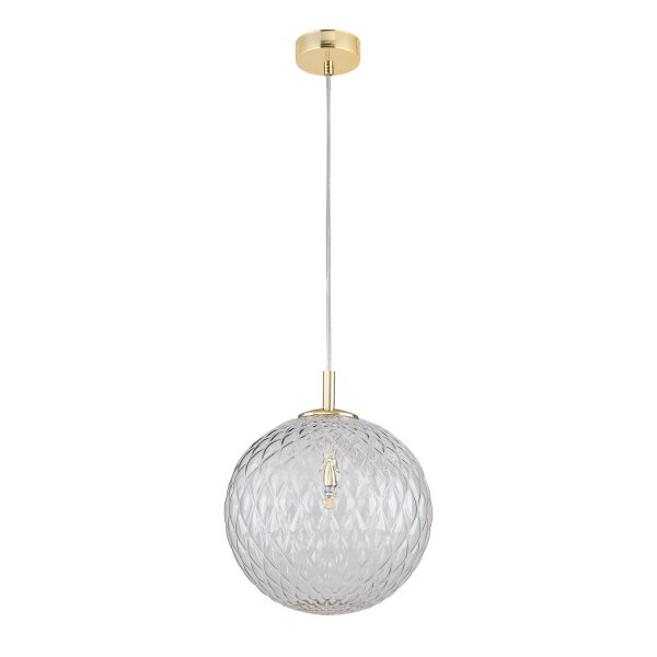 Lampe à suspendre en verre Abat-jour sphérique Ø 30 cm en or réglable