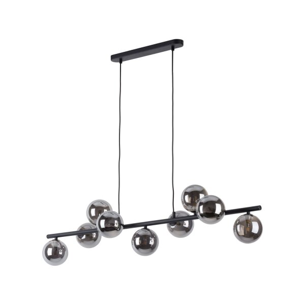 Lampe à suspendre verre métal largeur 116 cm noir graphite
