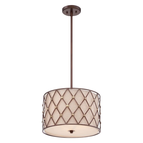 Plafonnier tissu métal ajustable en cuivre crème