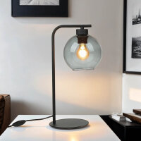Lampe de table en verre Boule Noir Gris Hauteur 46 cm...