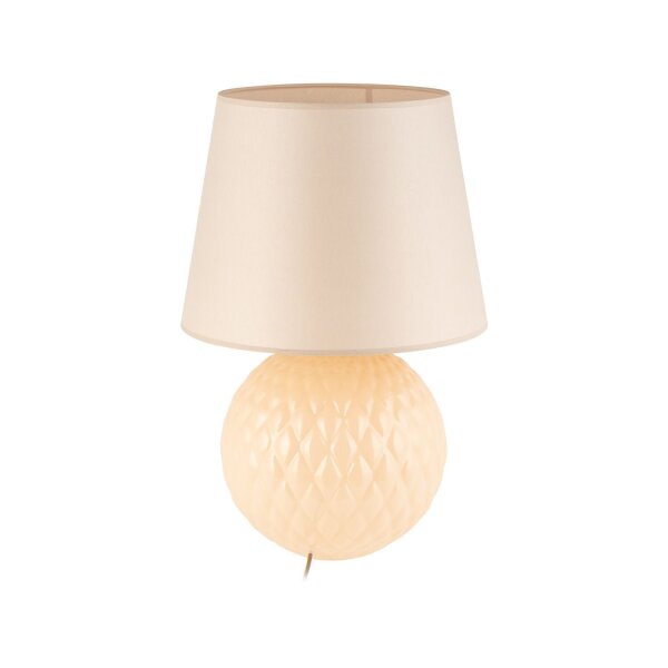 Lampe de chevet verre tissu 60 cm Classique E27 Ecru Beige