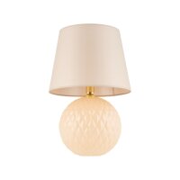 Lampe de chevet verre tissu 60 cm Classique E27 Ecru Beige