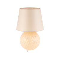 Lampe de chevet verre tissu 60 cm Classique E27 Ecru Beige