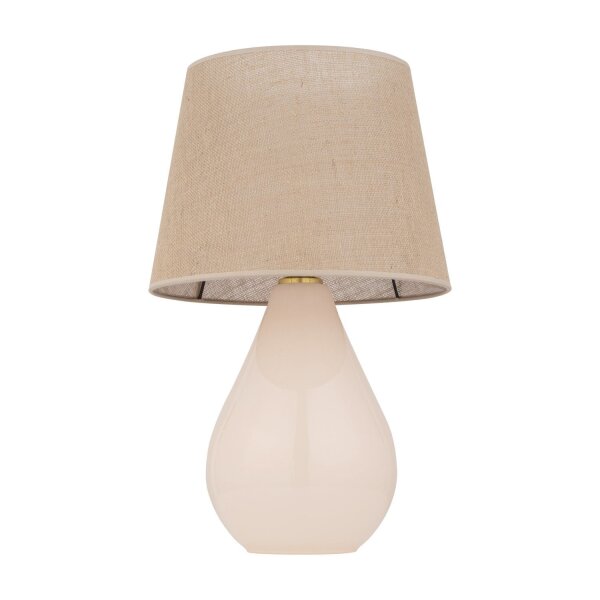 Lampe de table verre jute 67 cm de haut Ecru Marron E27 RIKA