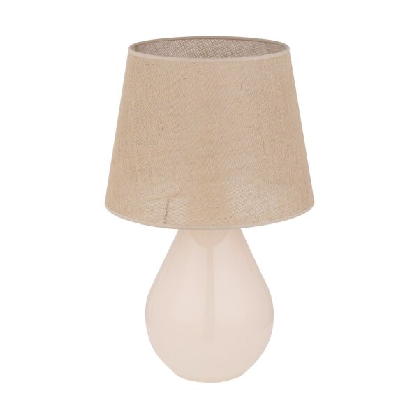 Lampe de table verre jute 67 cm de haut Ecru Marron E27 RIKA