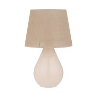 Lampe de table verre jute 67 cm de haut Ecru Marron E27 RIKA