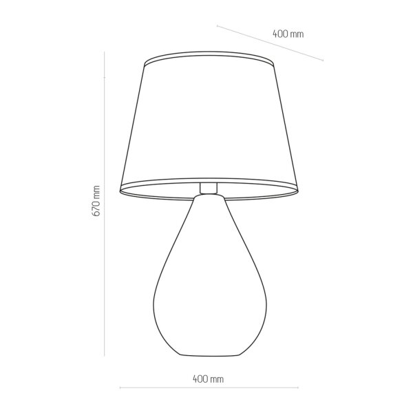 Lampe de table noir verre tissu 67 cm de haut Moderne E27