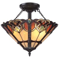 Lampe Tiffany Couloir Salon Verre color&eacute; Premium