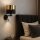 Applique murale avec interrupteur Tissu Métal Noir Or E27