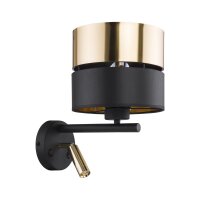 Applique avec lampe de lecture Interrupteur Noir Or Lit...