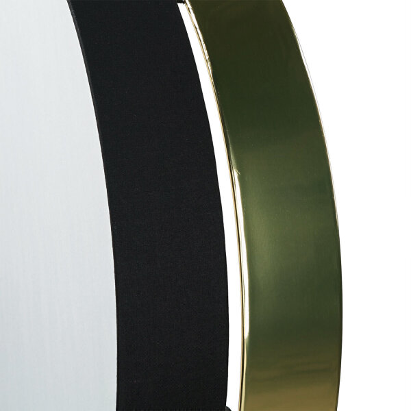 Plafonnier métal tissu rond Ø 60 cm noir or