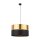 Lampe à suspendre ronde Ø 50 cm Tissu Métal E27 Noir Or