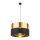 Lampe à suspendre ronde Ø 50 cm Tissu Métal E27 Noir Or