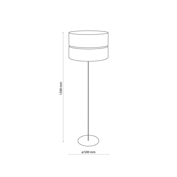Lampadaire Tissu Métal 159 cm petit Moderne Noir Or