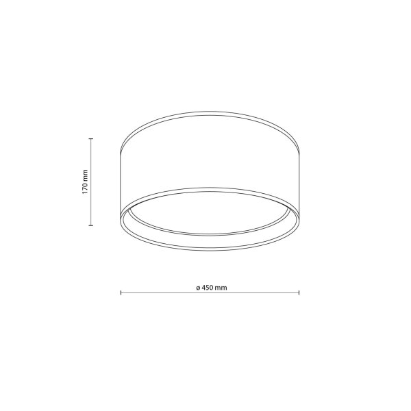 Plafonnier Tissu rond Ø 45 cm Beige Or anti-éblouissement
